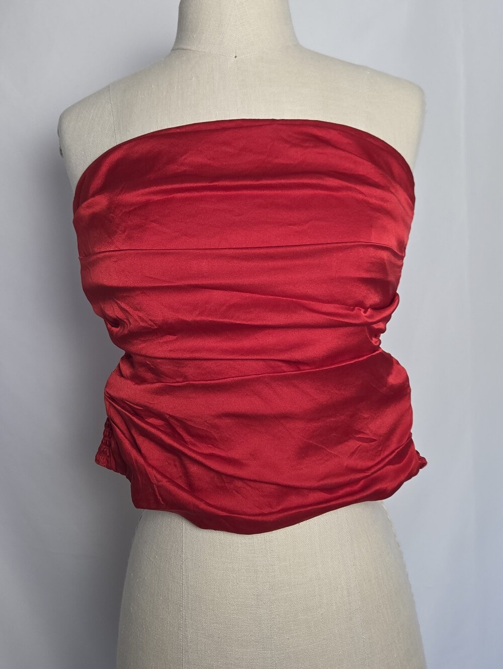Amanda Uprichard Red Silk Tube Top